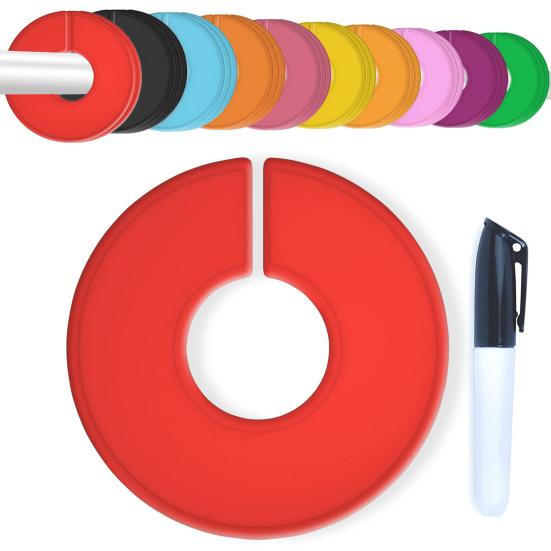 10Pcs Closet Divider Reusable Smooth Surface Plastic Round Clothing Size Hanger Dividers Household Supplies