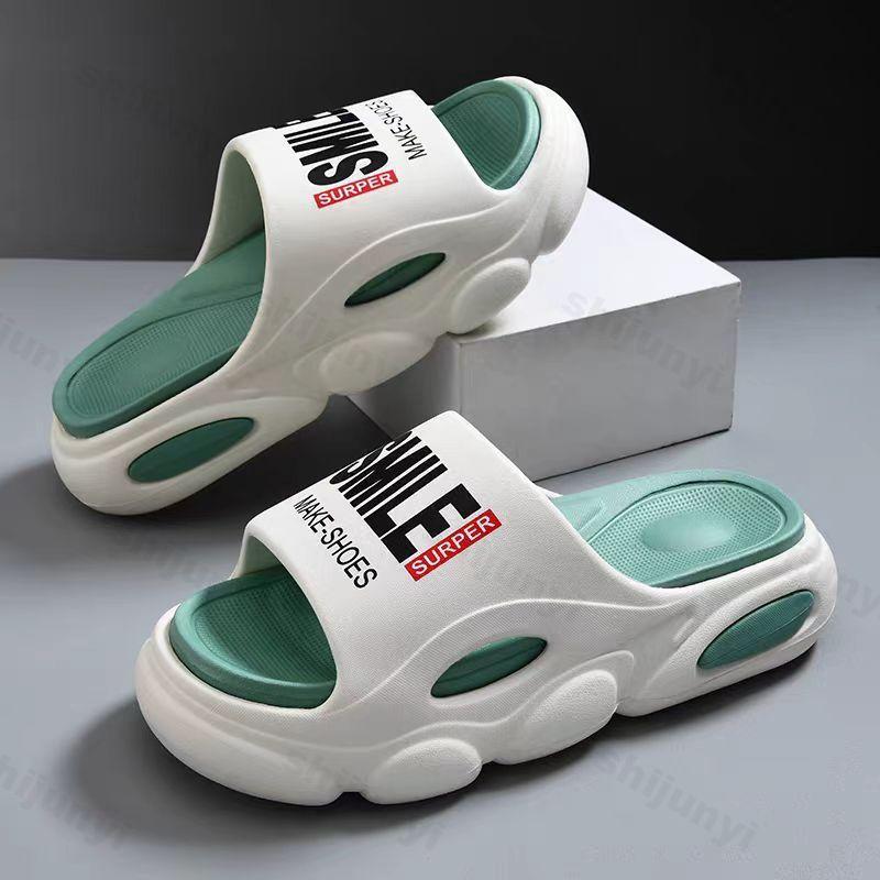 Fashion Men Slippers Fashion Bathroom Slippers Comfort Home Shoes Open Toed Thick Soft Sole Breathable Flat Platform Indoor Slippers