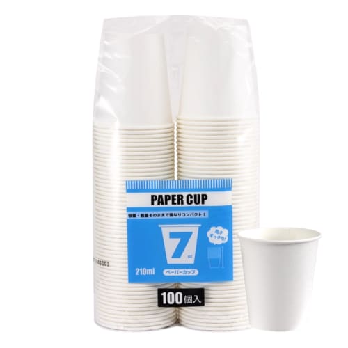 [Case Sale] HEIKO S.T. Paper Cups, Economy Type, 7 oz, 73mm Diameter, White, 004536023, 1 Case (100 Cups x 20 Bags, Total 2000 Cups)