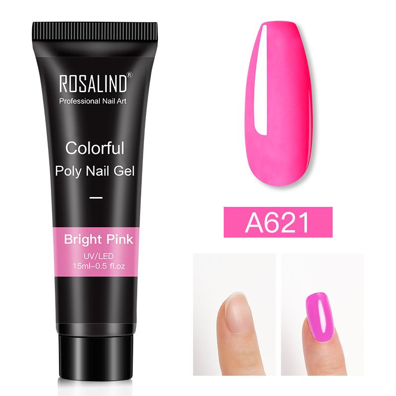 ROSALIND 15ml Glitter Nagelverlängerung UV Gel Nagellack Quick Builder Poly Nagelgel für Fingernagel Nail Art Design