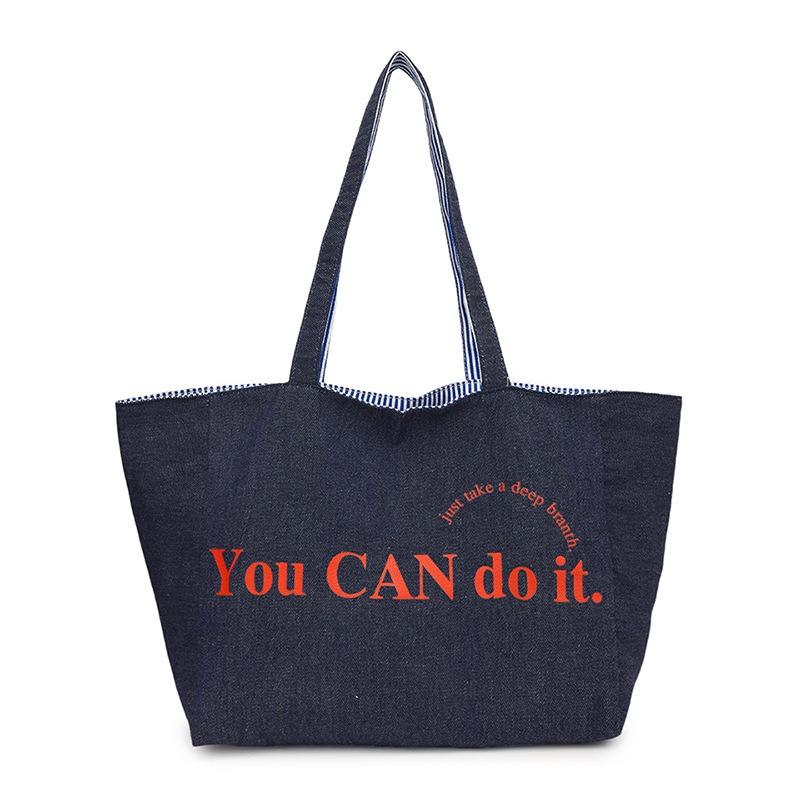 2025 New Colorful Reversible Canvas Tote Bag Striped Shoulder Bag
