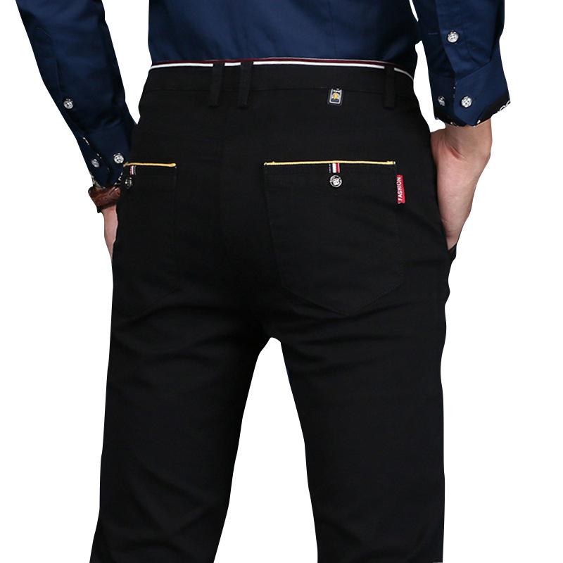 Pánské úzké strečové bavlněné business casual kalhoty