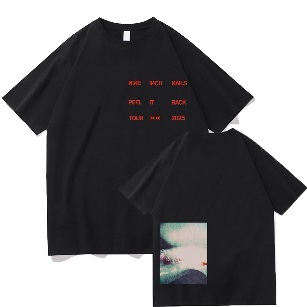 

Rock Band Nine Inch Nails Tshirts Peel It Back Tour 2025 NEW T Shirt Cotton Summer Round Neck Male T-shirt Unisex Men Streetw... S разноцветный