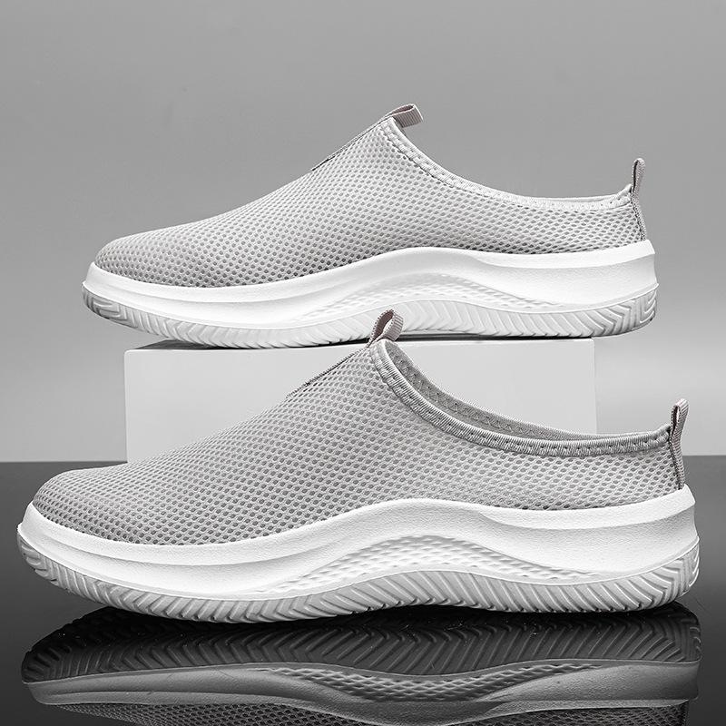 Men's Sneakers Comfortable Lightweight Soft Half Slipper Flat Running Shoes Outdoor Casual Sports Shoes Man Shoes Big Size 39-48