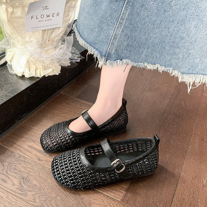 

Women s Sandals 2025 Summer New Mesh Breathable Outdoor Casual Shoes Lightweight Comfortable Buckle Strap Non Slip Flats 40 чёрный