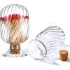 Bocal de Rangement Spiralé Porte-Allumettes en Verre Organisateur Pot à Allumettes Portable pour la Cuisine de la Maison