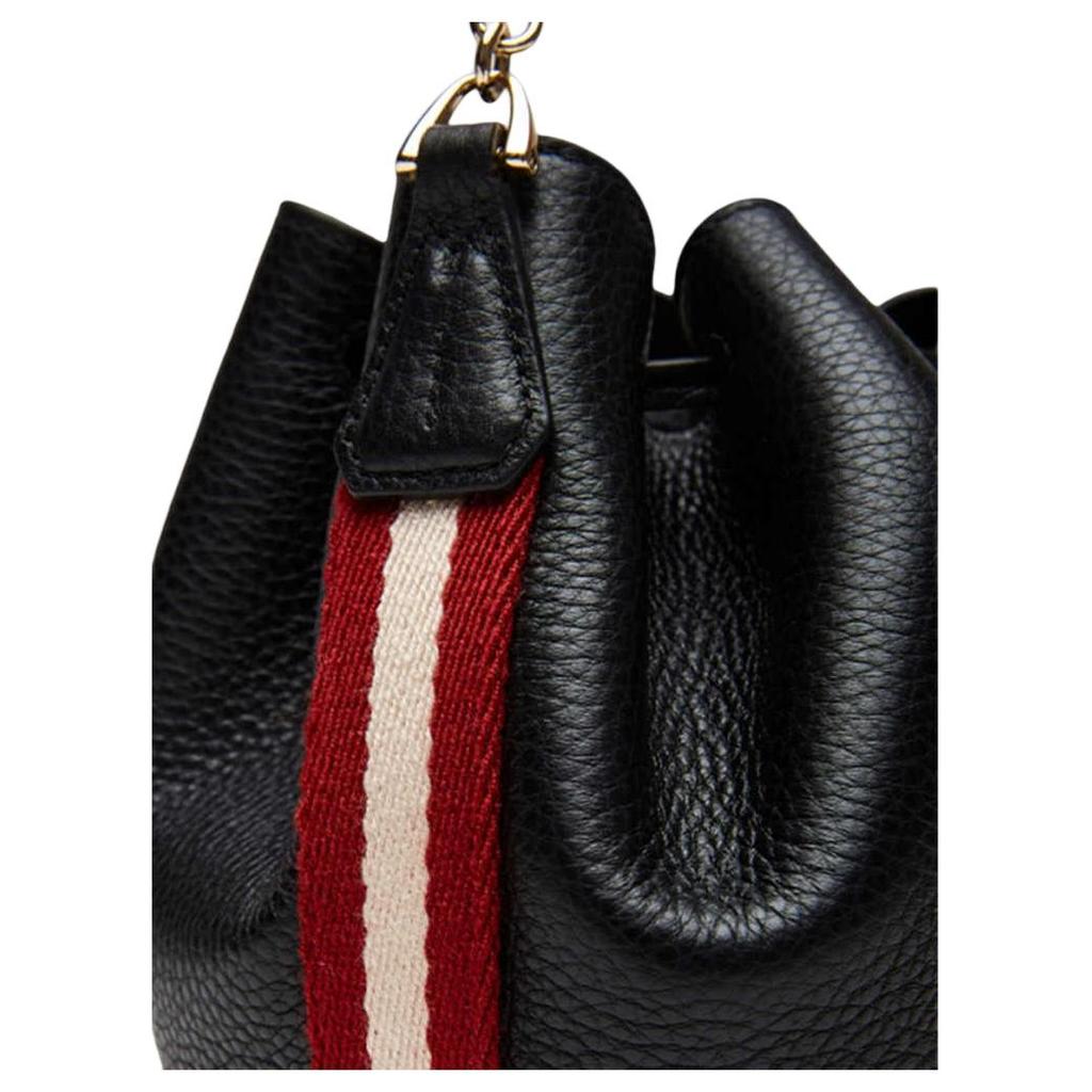 Bally Logo Bucket Bag Leather Mini Handbag Women Handbags Black 6230742