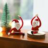 Yousheng Santa Claus Yoga Glass Ornament Desktop Art Figurine Healthy Humorous Holiday Decor Glass Art Ornament