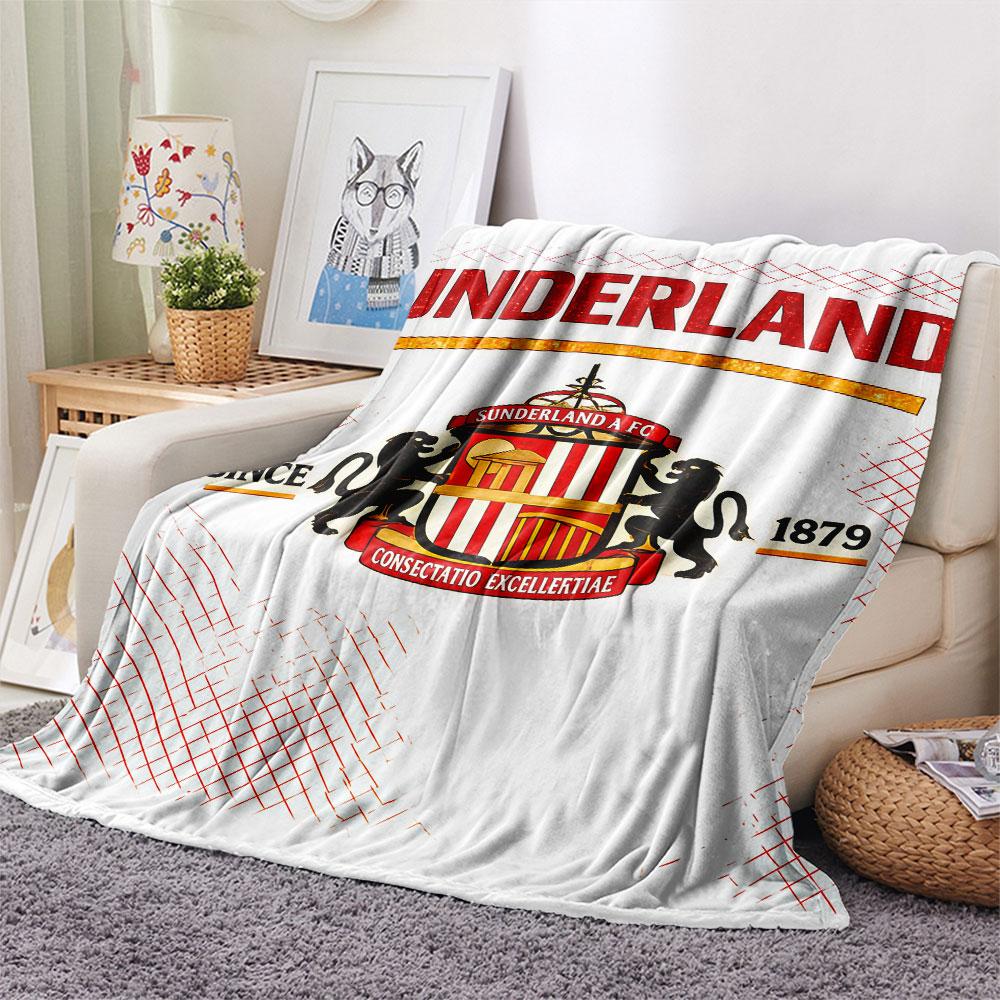 1 Stück Sunderland Association Football Club Gemustert Flanell Decke Geeignet für Alle Jahreszeiten für Heimdekoration Wärme und Komfort Geschenke Feiertagsgeschenk