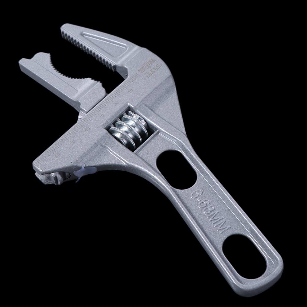 Large Opening Adjustable Spanner Short Handle Plumbing Wrench Bathroom Wrench  Tubing Hand Tool