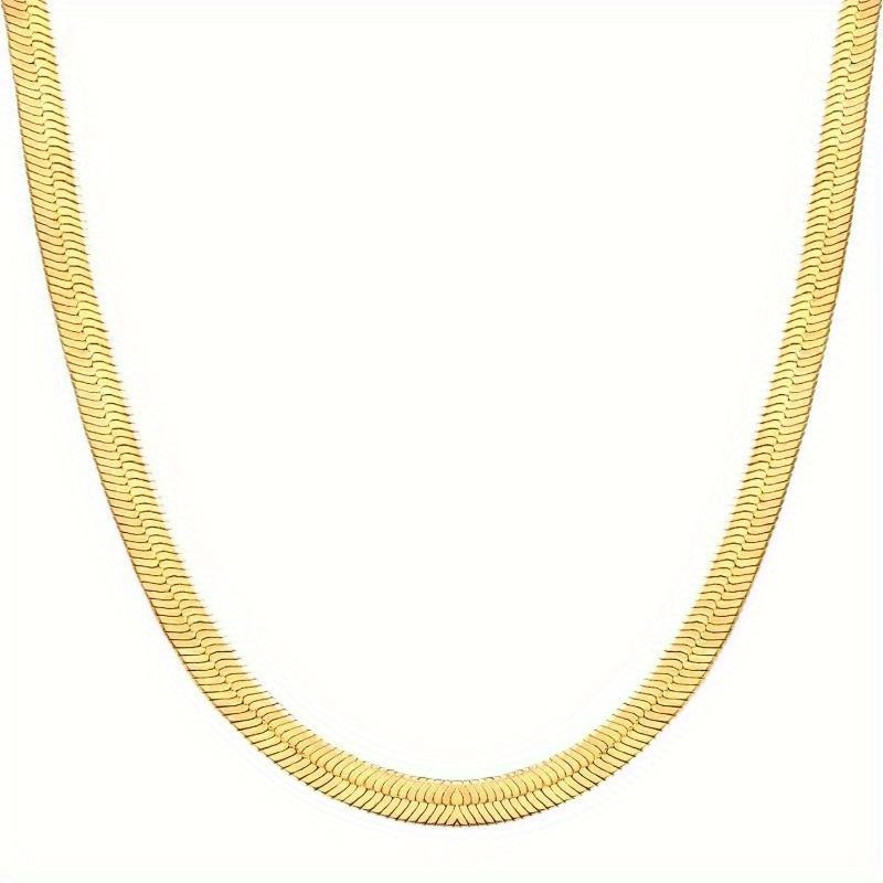 Golden Snake Chain Necklace Herringbone Necklace Choker Necklaces For Women Gifts Jewelry
