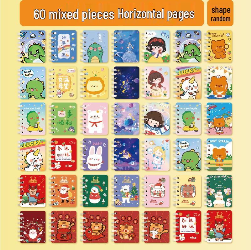 Cute Cartoon Girly Heart Mini Notebook - Portable Pocket Size