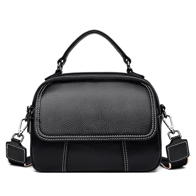 

Первый слой коровьей кожи портативная сумка через плечо женская сумка-мешок модная дорожная сумка чёрный