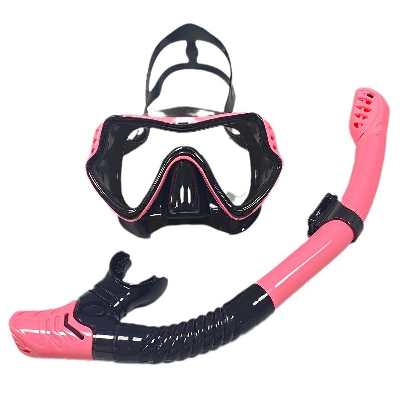 Snorkeling & Diving Set: Large Frame Silicone Mask and Snorkel for Men and Women