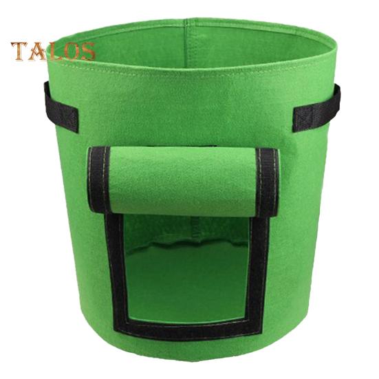 

Сумка для выращивания картофеля, садовый горшок для цветов с застежкой на окне, лентой, лоскутной ручкой, легкая мобильность, толстая двухслойная сумка для посадки L трава зеленый