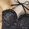 Europe and The United States 2026 New Fashion Personality Polka Dot Printing Neck Tether Design One-piece Women's Swimsuit