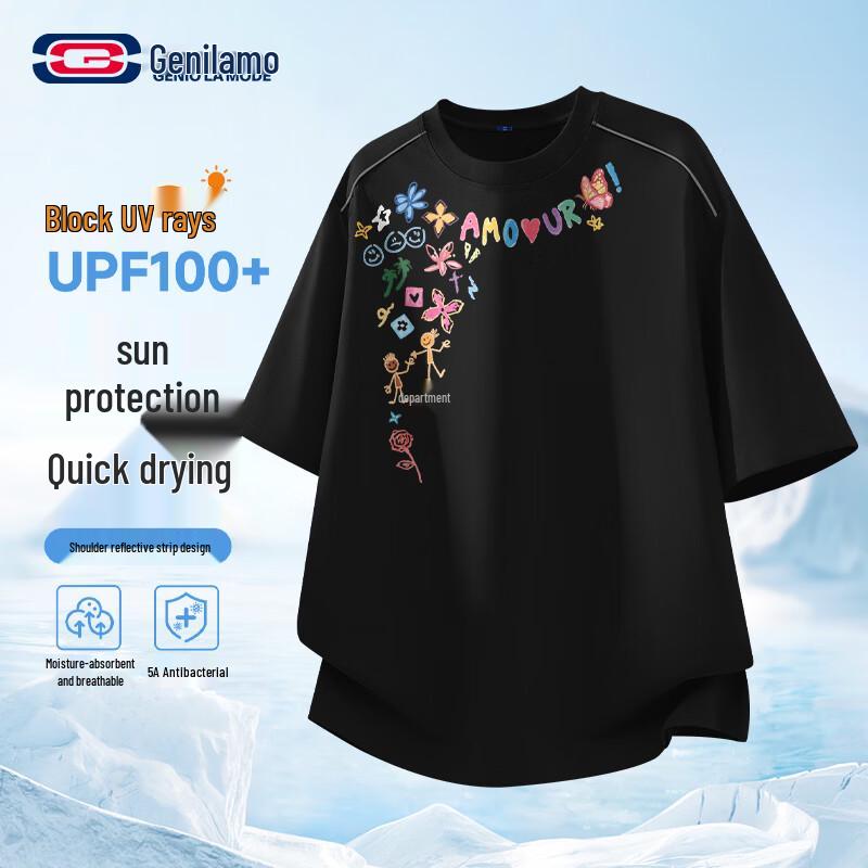 GENIOLAMODE Men s Quick-Dry Short Sleeve T-Shirt L