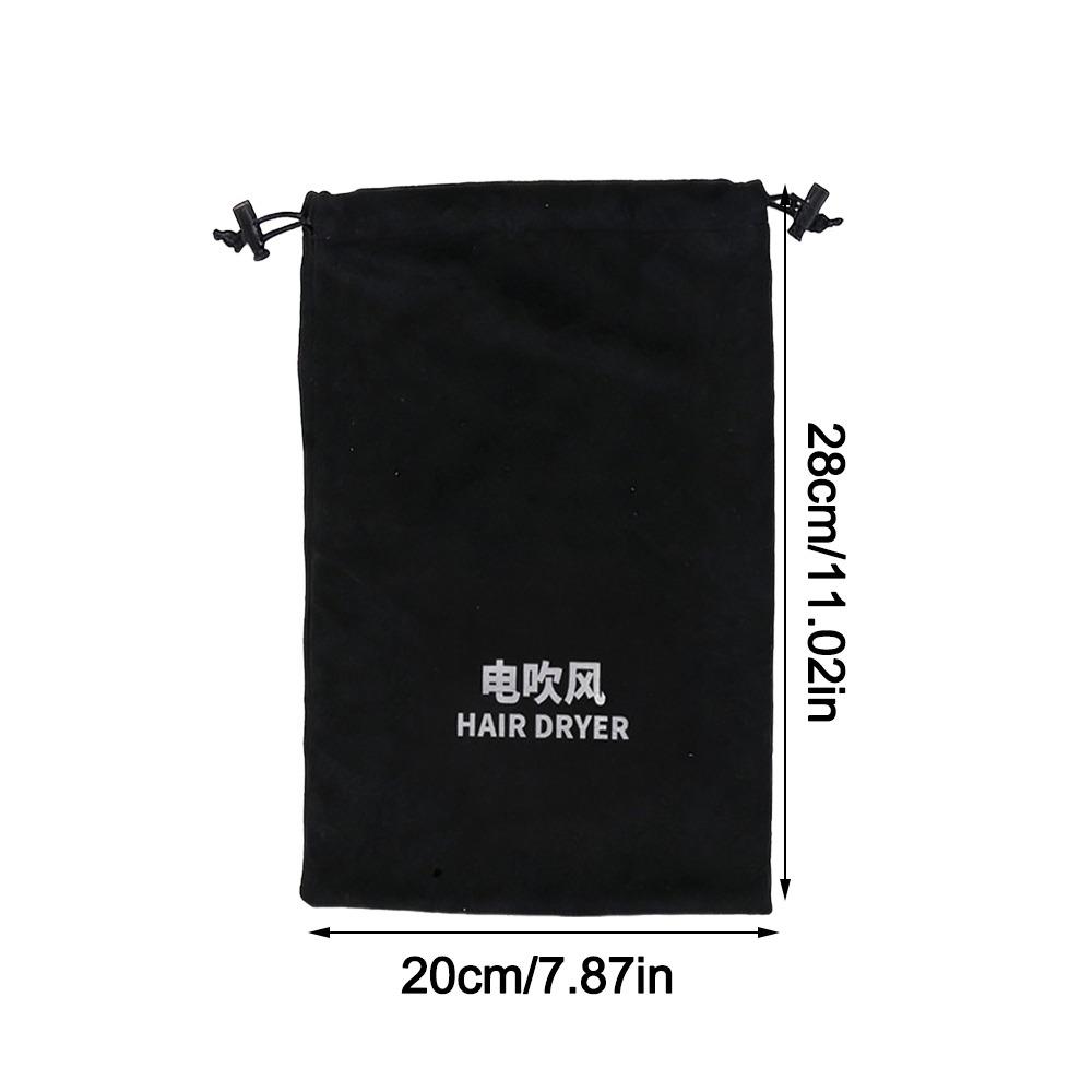 Flannel Hair Dryer Storage Bag Foldable Dustproof Hair Curler Protective Cover Soft Large Capacity Drawstring Carrying Case