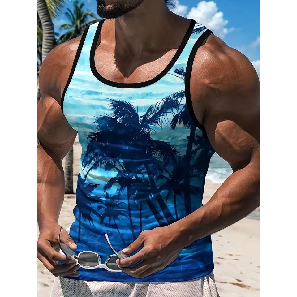 3D Print Tank Tops Men's Fashion Streetwear Vest Oversized Sleeveless Tank Top Bodybuilding Fitness Gym Man Clothing