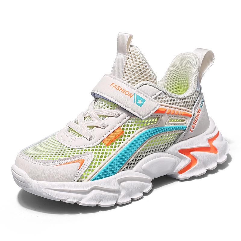 Children's sports shoes spring and summer mesh breathable middle and older children's casual running shoes boys and girls students low-top white shoes