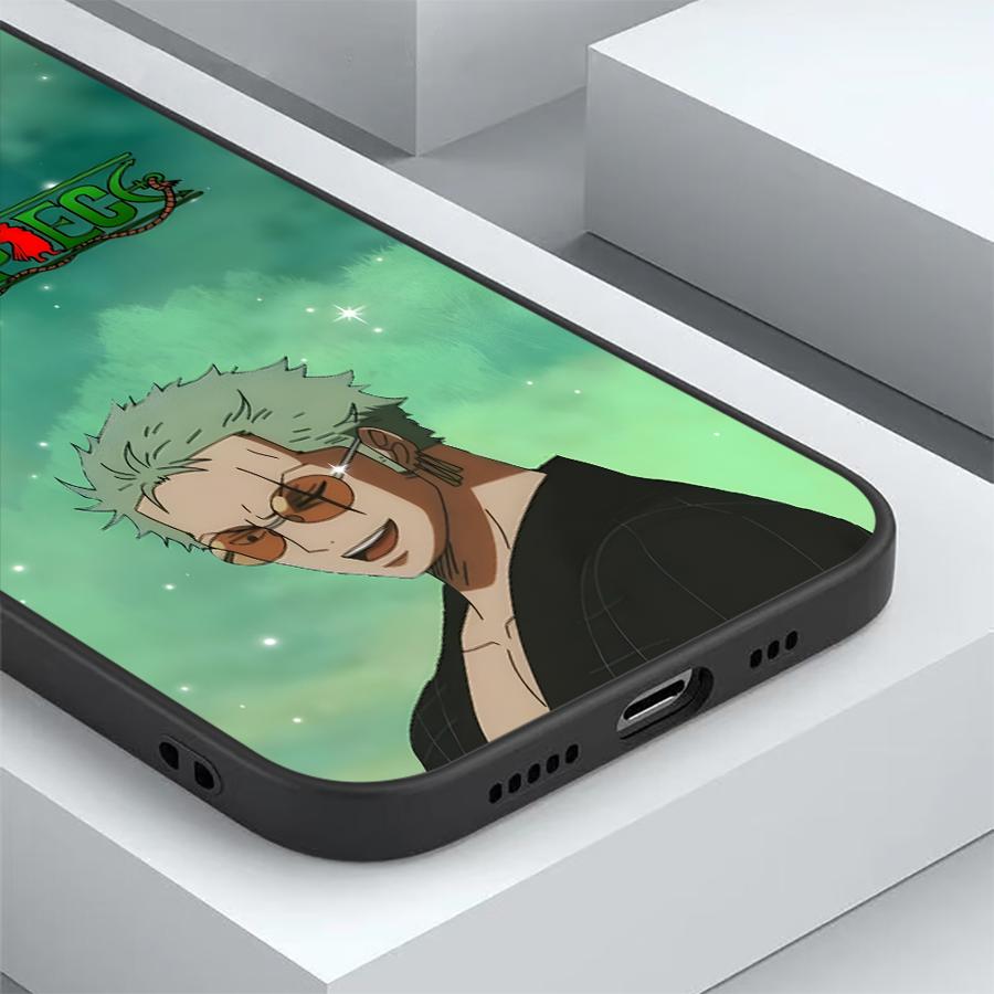 One Piece Zoro Logo Black Soft Phone Cover Case for iPhone XS Max 17Air 13 12 11 17 Pro Max 15 16 14 Plus XR 7 8