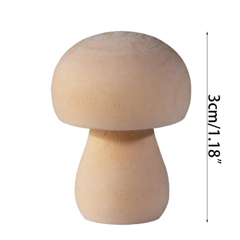 Unpainted Wooden Mushroom for Arts and Crafts Projects Decoration Various Sizes Wooden Mushroom Set of 10 DIY