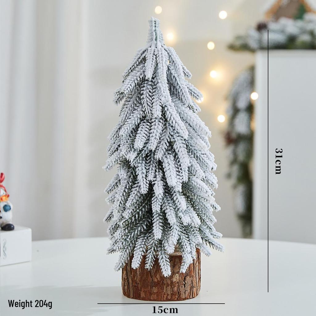 Mini Potted Christmas Tree with Snow - Perfect for Desktops, Hotels, Malls, and Window Displays