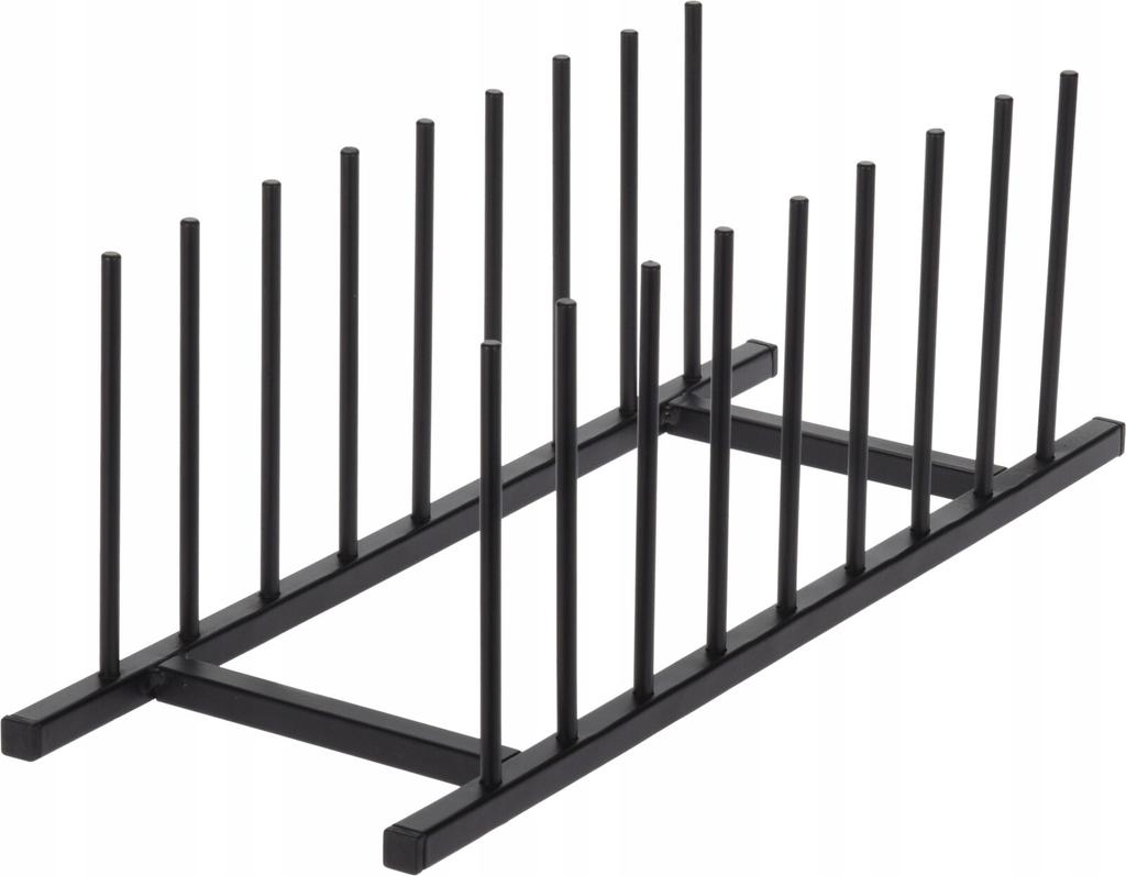 Black metal plate drying rack 34 x 12 cm