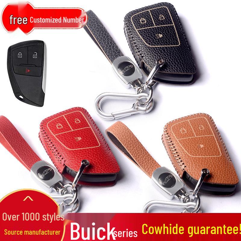 Premium Genuine Cowhide Key Case for Buick Envision: Secure Buckle Set