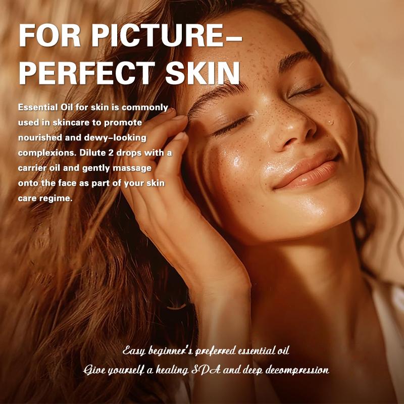 Rose Essential Oil 100% Pure Natural - for Sleep, Relax, Skin Moisturizing Care & Aromatherapy