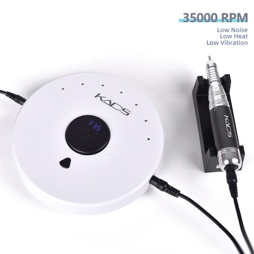 

KADS дрель для ногтей, 35000 об/мин, портативный электрический аппарат для маникюра, дрель-полировщик для ногтей с фрезой