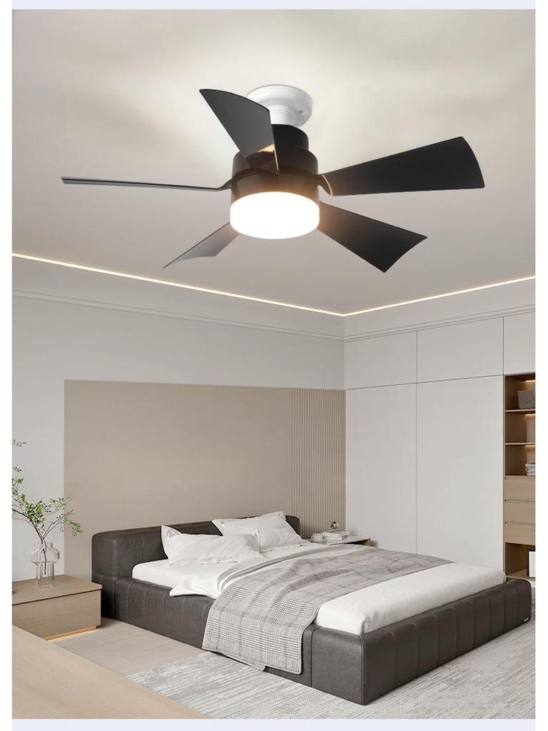 2025 E27 Screw Base Fan Light with Detachable Blades, Replaceable Light Source, Three-Color Stepless Dimming, and Timer