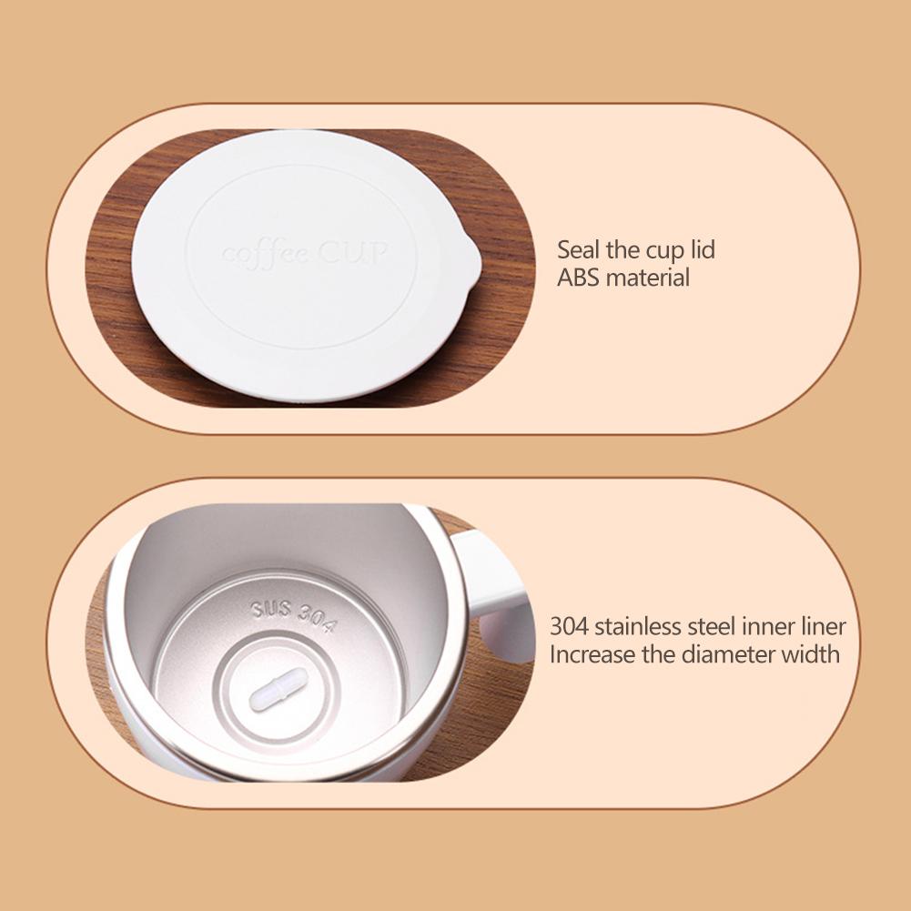 380ml Elektrischer Rührbecher Digitalanzeige Kaffee/Proteinshakes/Milch/Instantgetränke One-Touch Smart für Büro Zuhause