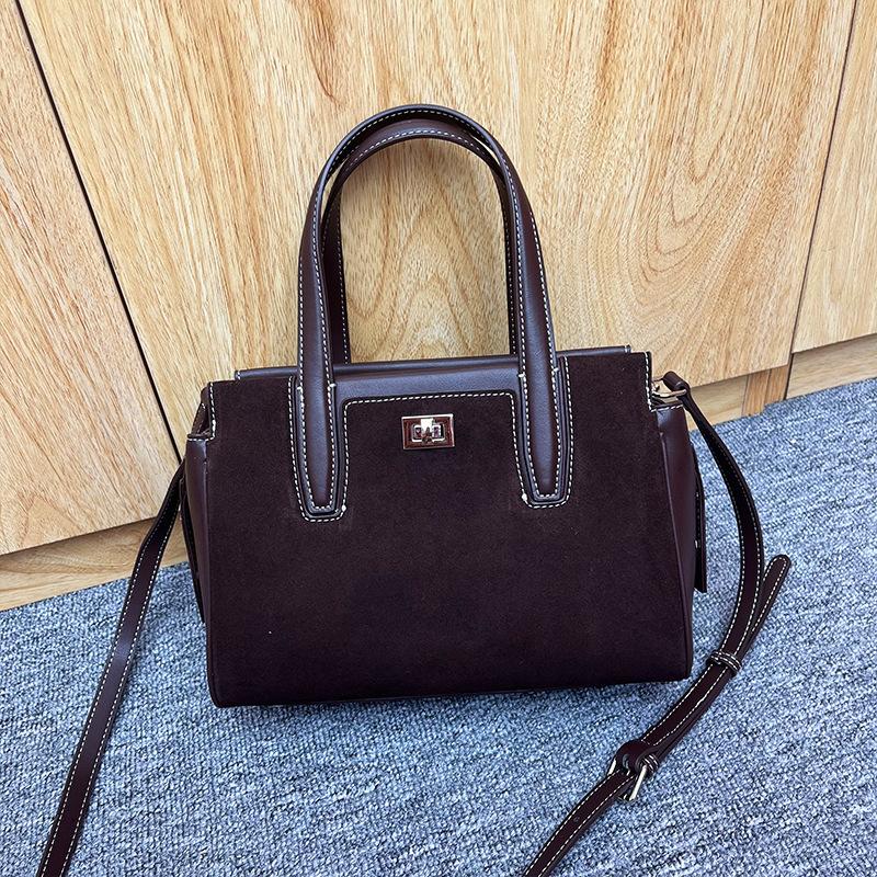 Leather women's bags autumn and winter new bags retro matte first layer cowhide commuting versatile single shoulder messenger bag women
