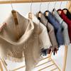 Windproof Knitted Scarf Wool Tassels Scarves Elegant Large Wraps  Women
