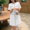 ZANZEA Rochie de vară cu mânecă scurtă, casual, cu gât rotund