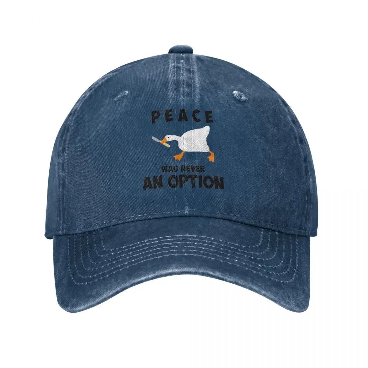 

Peace Was Never An Option Cute Baseball Caps Classic Distressed Denim Washed Cartoon Ducks Snapback Hat Unisex Running Golf Hat One Size