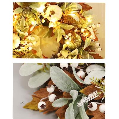Autumn Wreaths For Front Door Fall Halloween Wreath With Pumpkin Outside Decor Holiday Home Decor For Harvest Indoor Fireplace