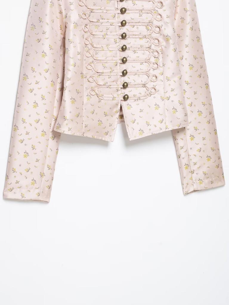 Autumn new fashion temperament floral print slim suit jacket 4341706