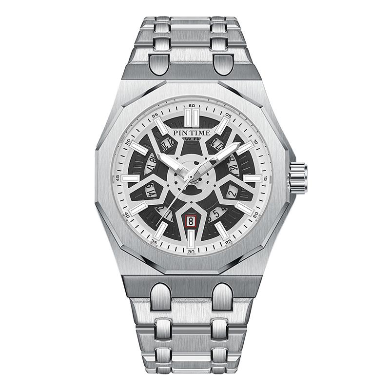 Luxury Man Watch Creative Mechanical Style Quartz Waterproof Luminous Date Chronograph Men Wristwatch Sports Men's Watches Reloj