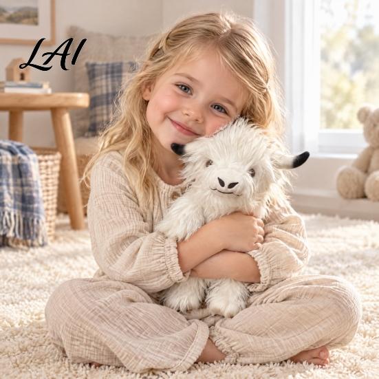 Holiday Gift for Children Highland Cow Plush Toy Soft Stuffed Animal Doll Fluffy Pillow Toddlers Kids Toddlers Cuddly Farm Decor Birthdays Holidays