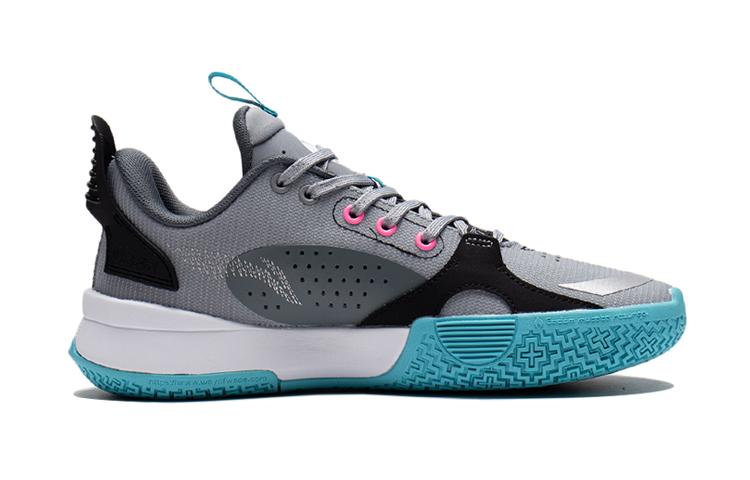 Li Ning All City 10 Youth Edition TNS Team No Sleep Abrasion Resistant Low top Children's Basketball Shoes Stone Gray ABPS009-2