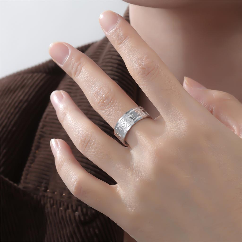 EUEAVAN Afrika Symbol Offener Ring Edelstahl Vintage Glücksbringer Verstellbare Ringe für Damen Herren Amulett Schmuck Geschenk Großhandel