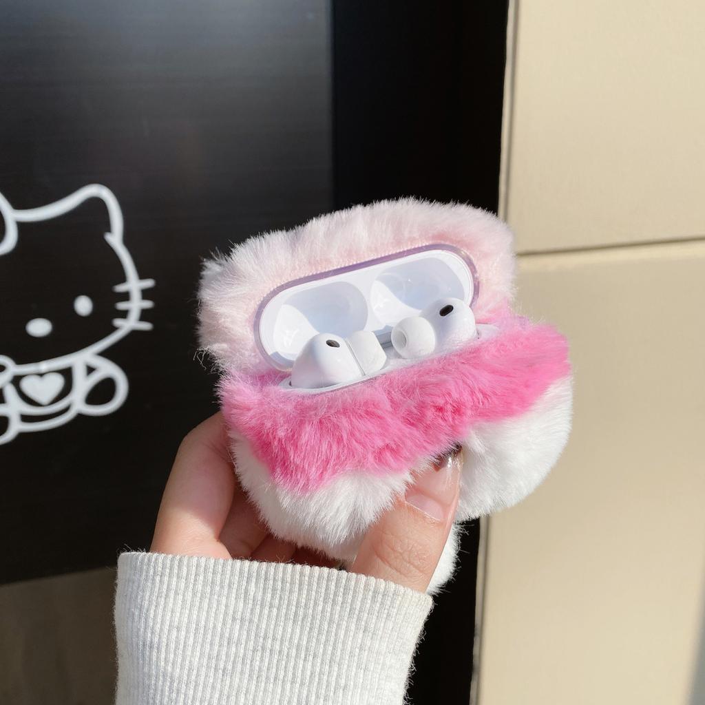 Plush Pink Color Matching Cat for Apple AirPods Pro3 Generation Earphone Case Airpods4/3/2