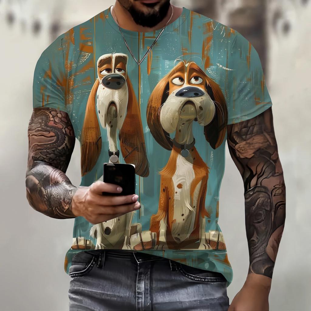 Summer Funny Dog Pattern 3D Print T-Shirts O-Neck Casual Fashion Short Sleeve Oversized Harajuku Men's T-shirts