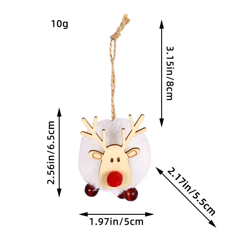Large Knitted Lambswool Reindeer Ornament - Christmas Tree Hanging Pompon Decoration