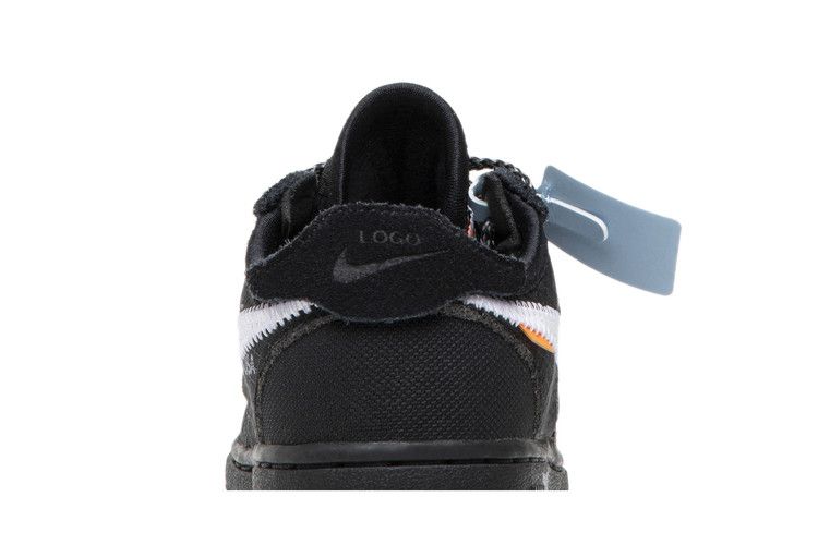 Kids' Sneakers Nike Air Force 1 Low Off-White Black White (TD) Black/White-Cone-Black