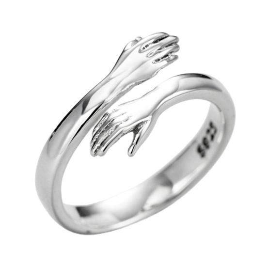 

Открытое кольцо для пары Love Hug Регулируемое антикварное обручальное заявление