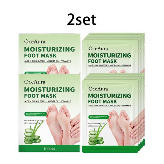 OceAura Aloe Moisturizing and Nourishing Foot Mask Daily Care for Dry and Rough Feet Moisturizing and Softening Foot Care Mask 5pcs