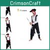 Cool Pirate Costume For Men Featuring Skull Design Polyester Fabric For Halloween Parties
